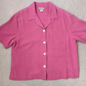 Tommy Bahama 100% Silk Rose-Pink Blouse M (8-10)